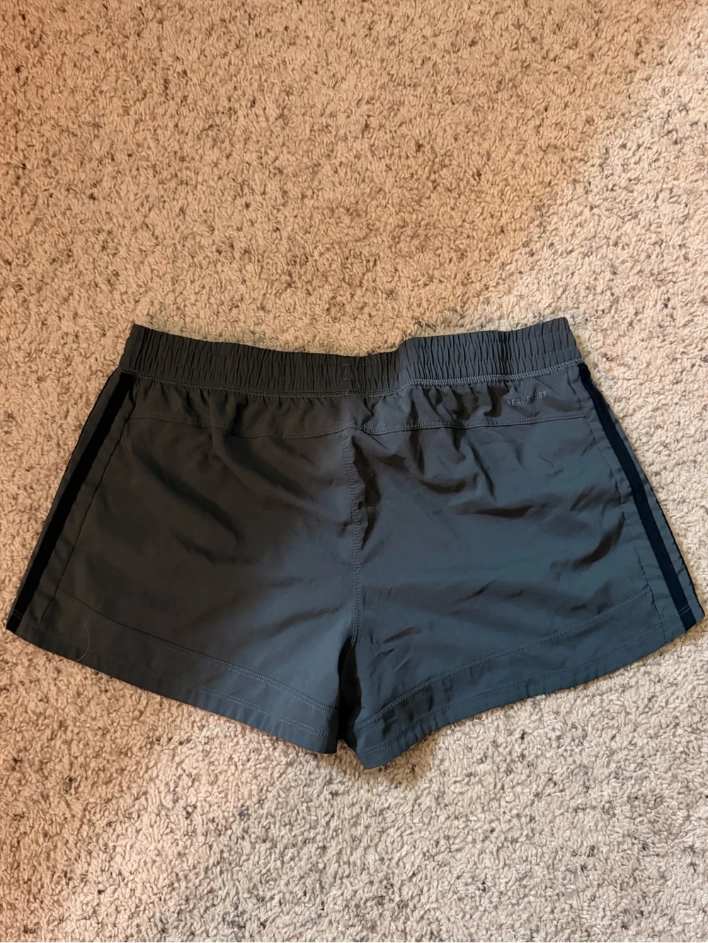 adidas Women's gray Athletic Shorts with Side Stripes - Picture 2 of 4